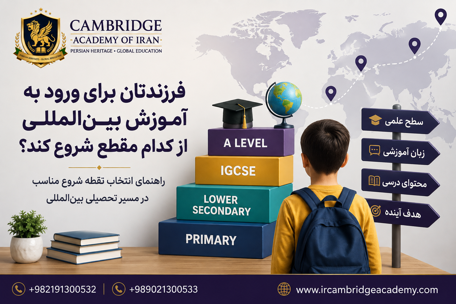 انتخاب مقطع مناسب دانش‌آموز برای ورود به آموزش بین‌المللی